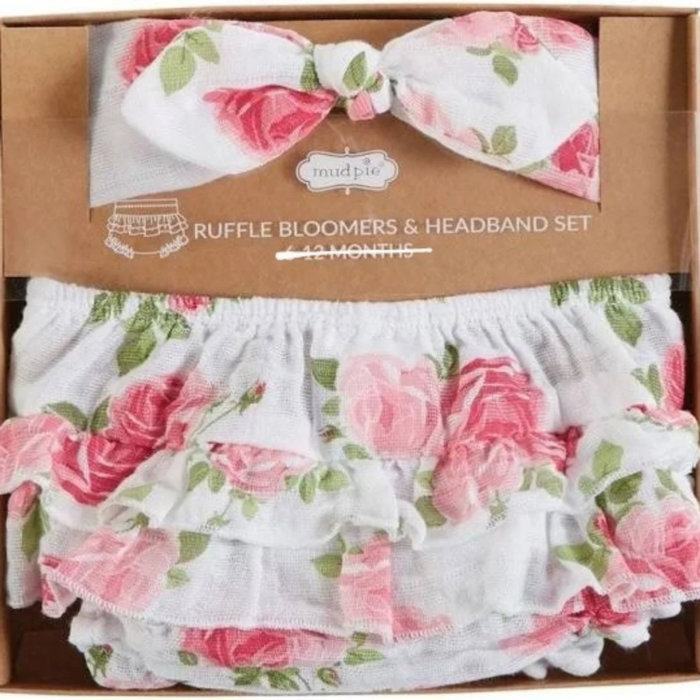 NWT Mud Pie Bloomer & Headband Set